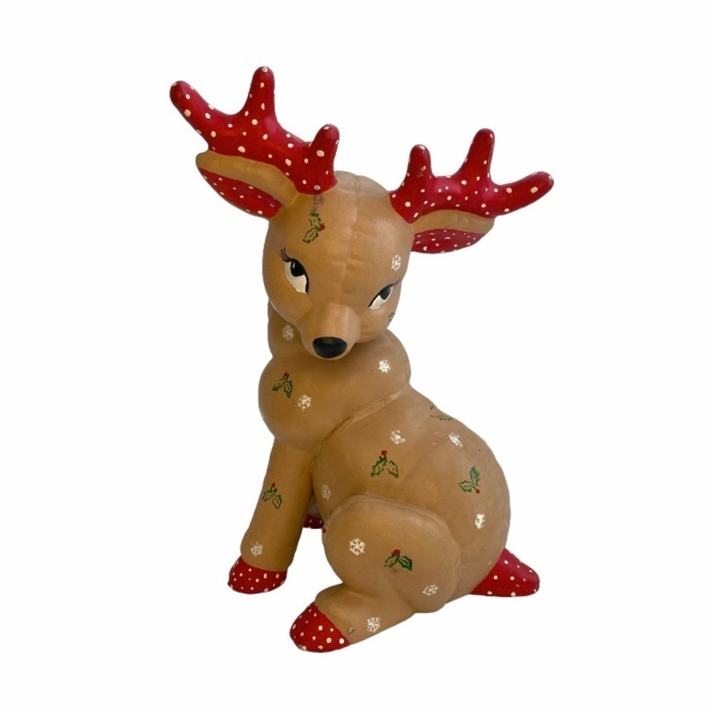 Vintage Kimple Sitting Reindeer Deer Mold Christmas Holiday Ceramic Figurine